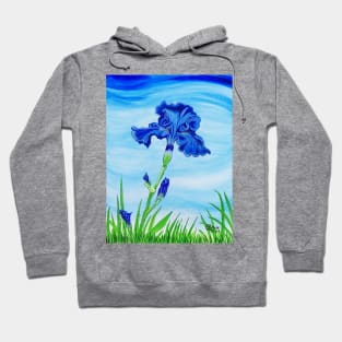 Blue Bearded Iris Hoodie